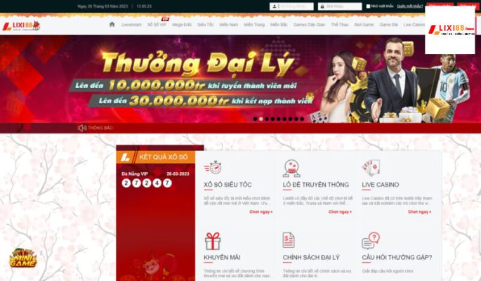 Nhà cái Lixi88 có giao diện thân thiện 