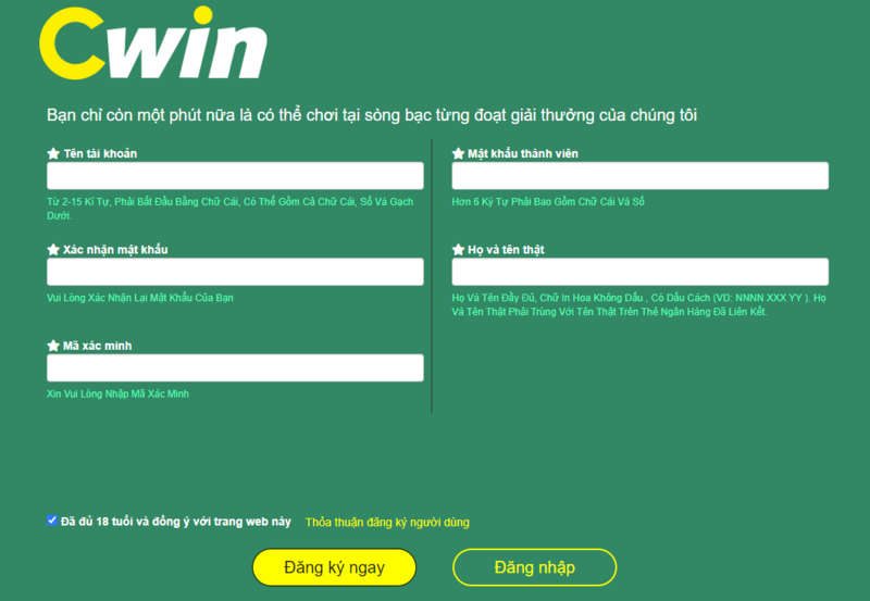 Cách tạo tài khoản Cwin nhanh chóng thành công 