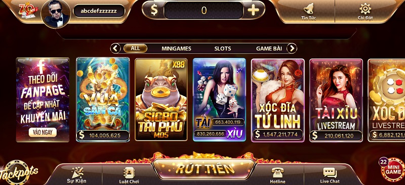 Giao diện cổng game Zowin độc lạ, gây ấn tượng khó phải cho người chơi