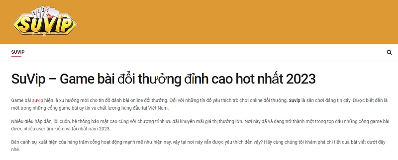Suvipx.com là trang web review cổng game đáng tin cậy
