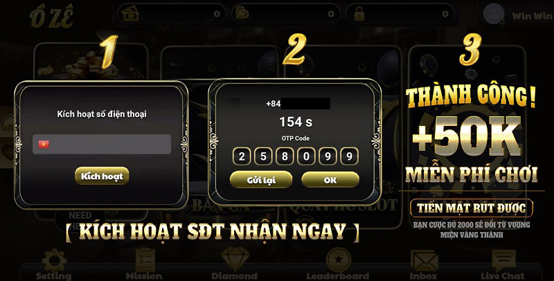 Tặng ngay 500k khi đăng ký tài khoản tại oze6868 cực hấp dẫn